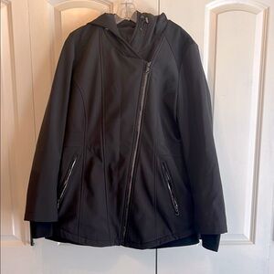 Liz Claiborne outerwear Black Hooded Jacket with zippered pockets